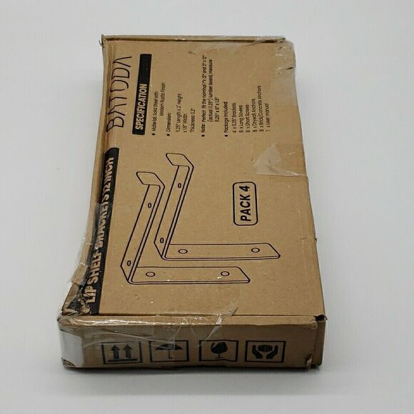 BATODA 12 in Shelf Brackets with Lip DIY Floating Shelf  4 Pack - Picture 5 of 10